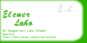 elemer laho business card